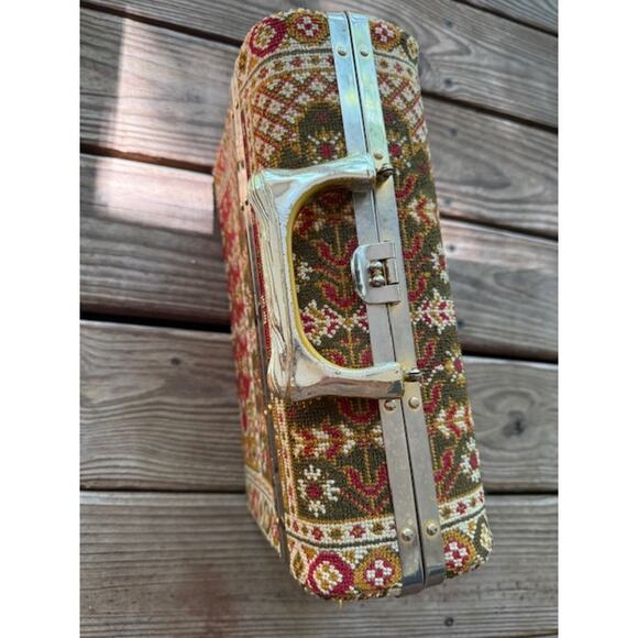 Vintage Tapestry Trunk Style Handbag - Made in Italy - Picture 3 of 10